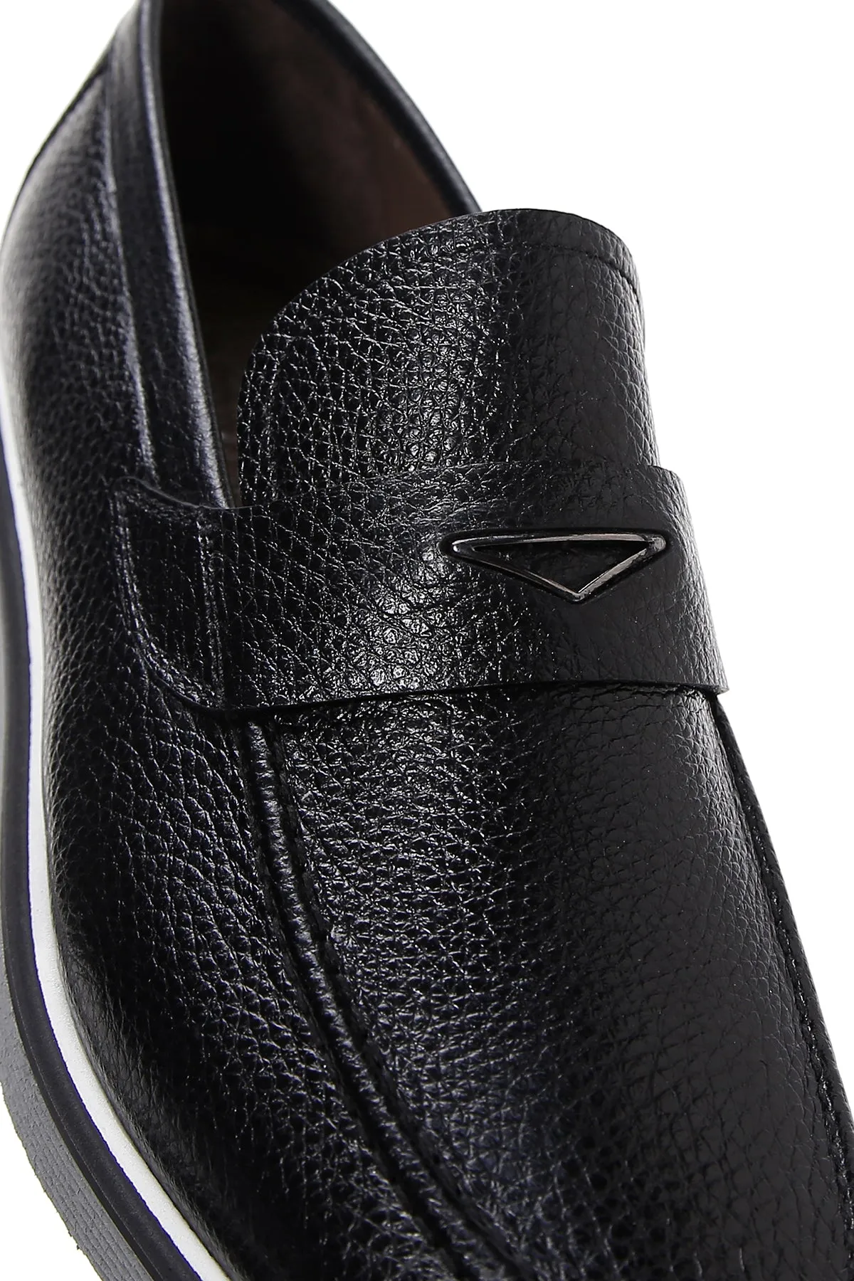 Erkek Siyah Deri Casual Loafer
