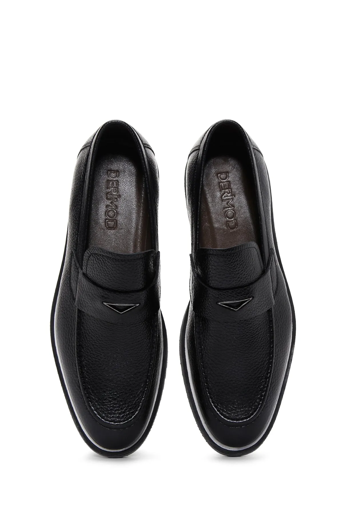 Erkek Siyah Deri Casual Loafer