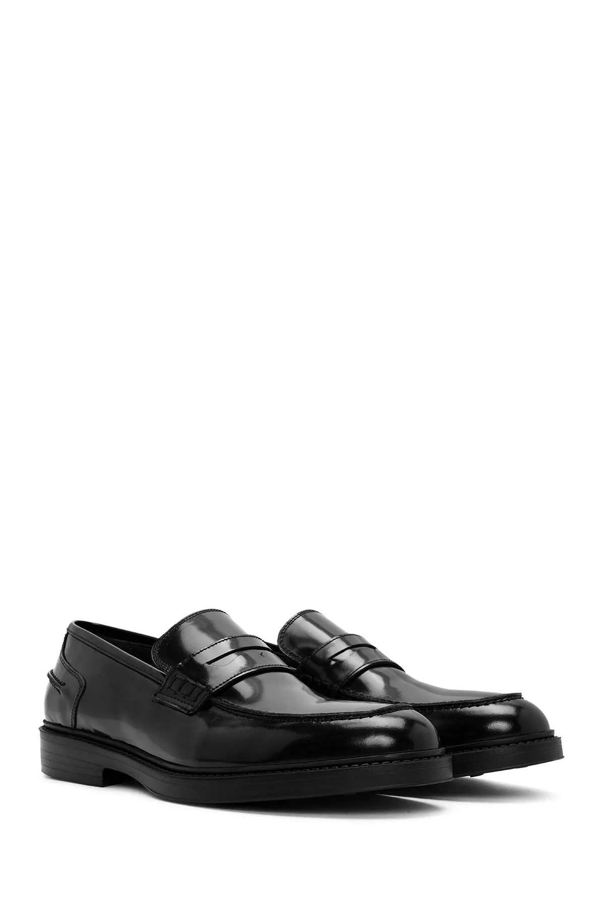 Erkek Siyah Deri Klasik Loafer