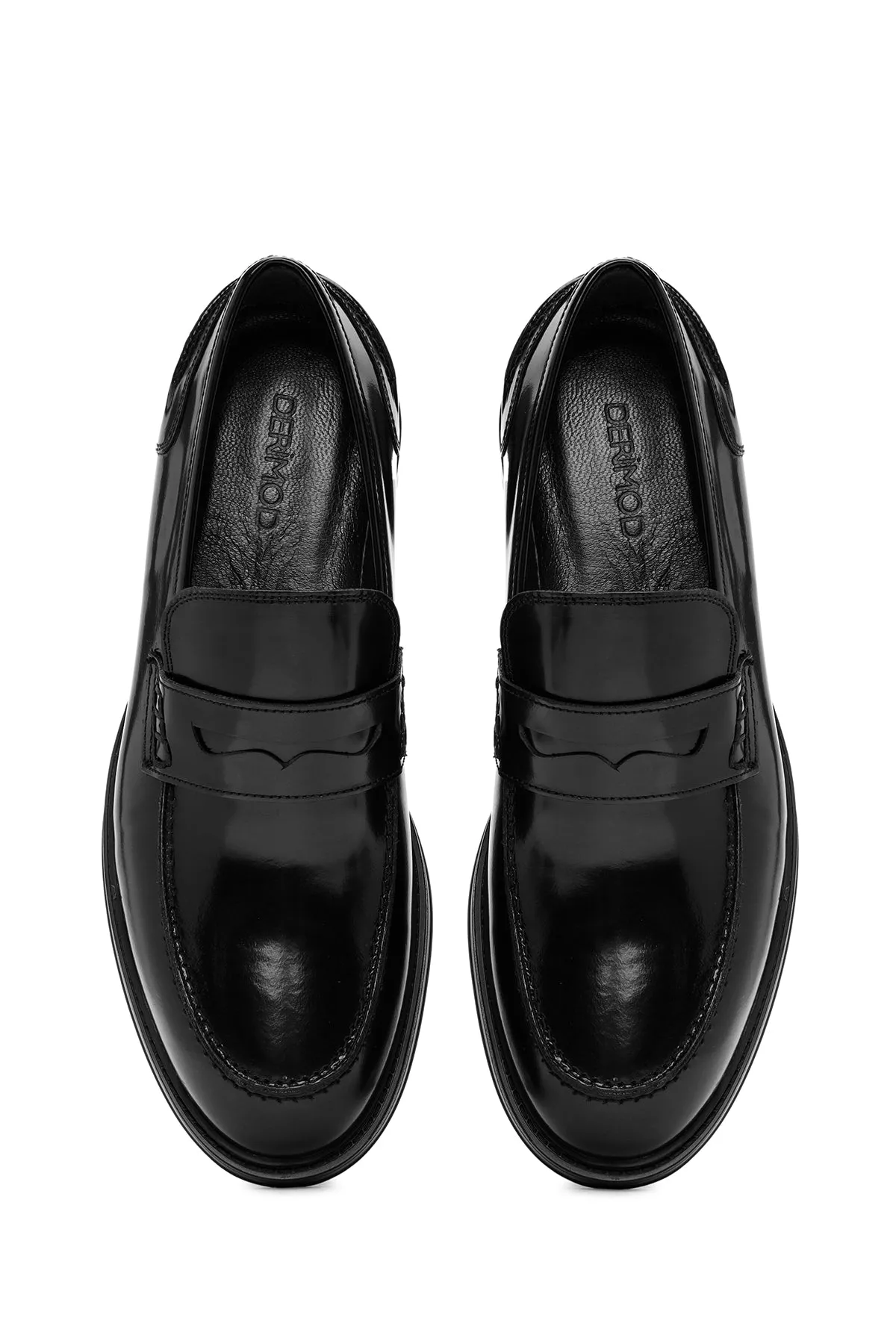 Erkek Siyah Deri Klasik Loafer