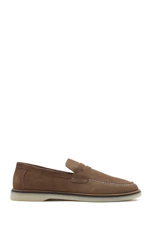 Erkek Vizon Süet Deri Casual Loafer