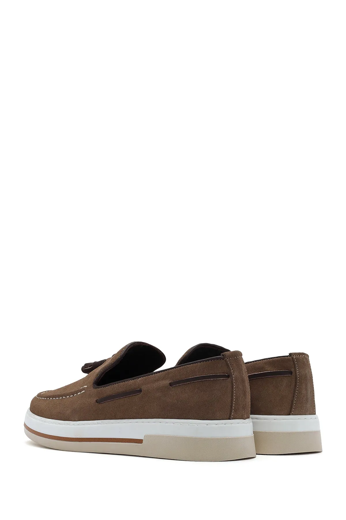 Erkek Vizon Süet Deri Casual Loafer