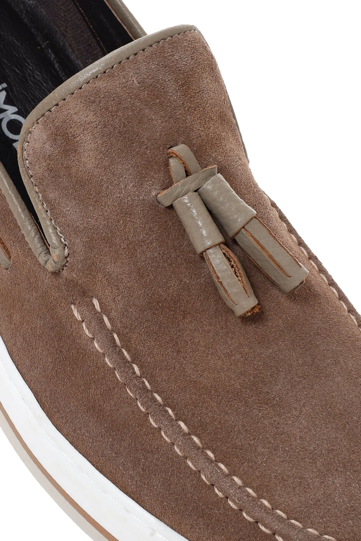 Erkek Vizon Süet Deri Casual Loafer