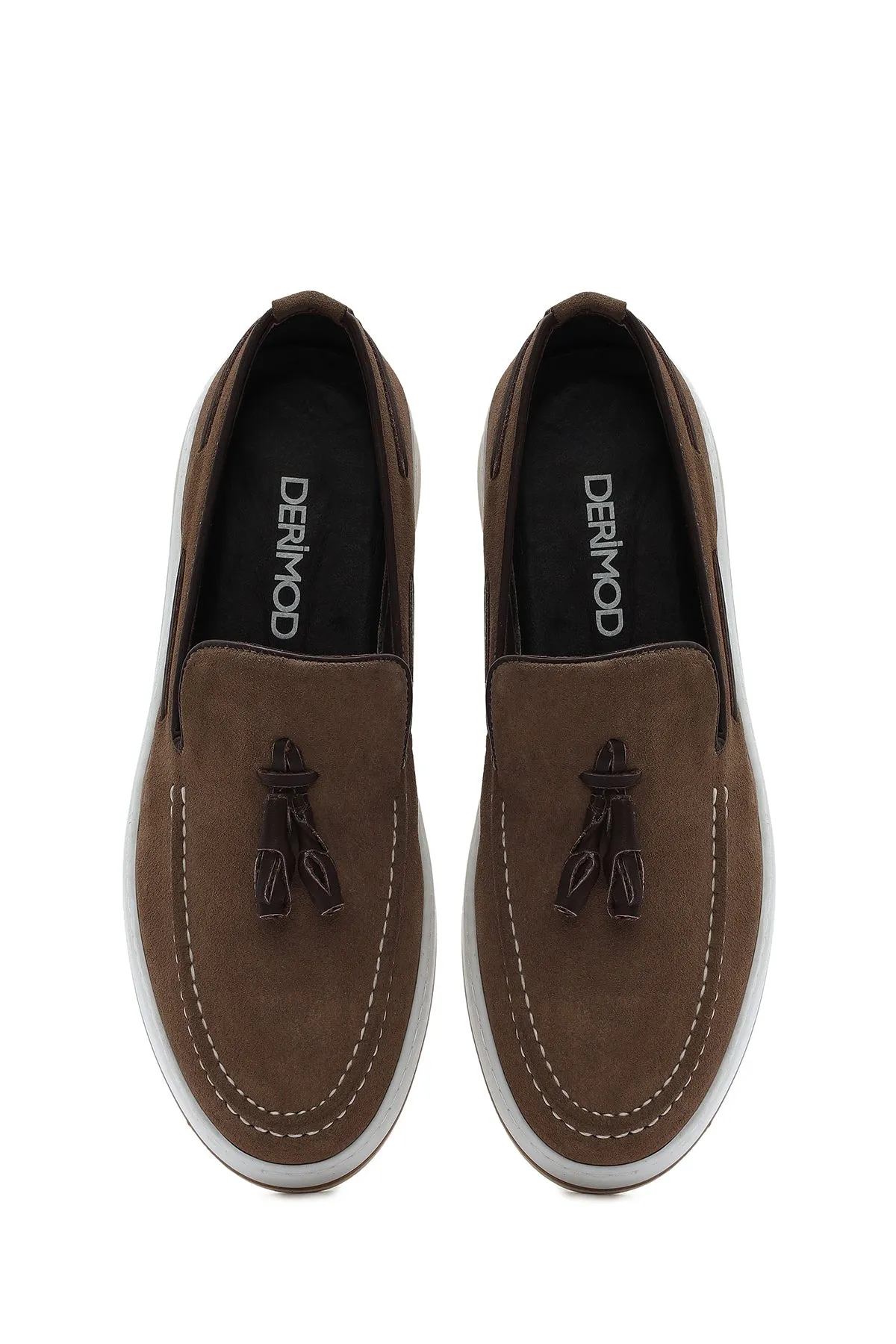 Erkek Vizon Süet Deri Casual Loafer