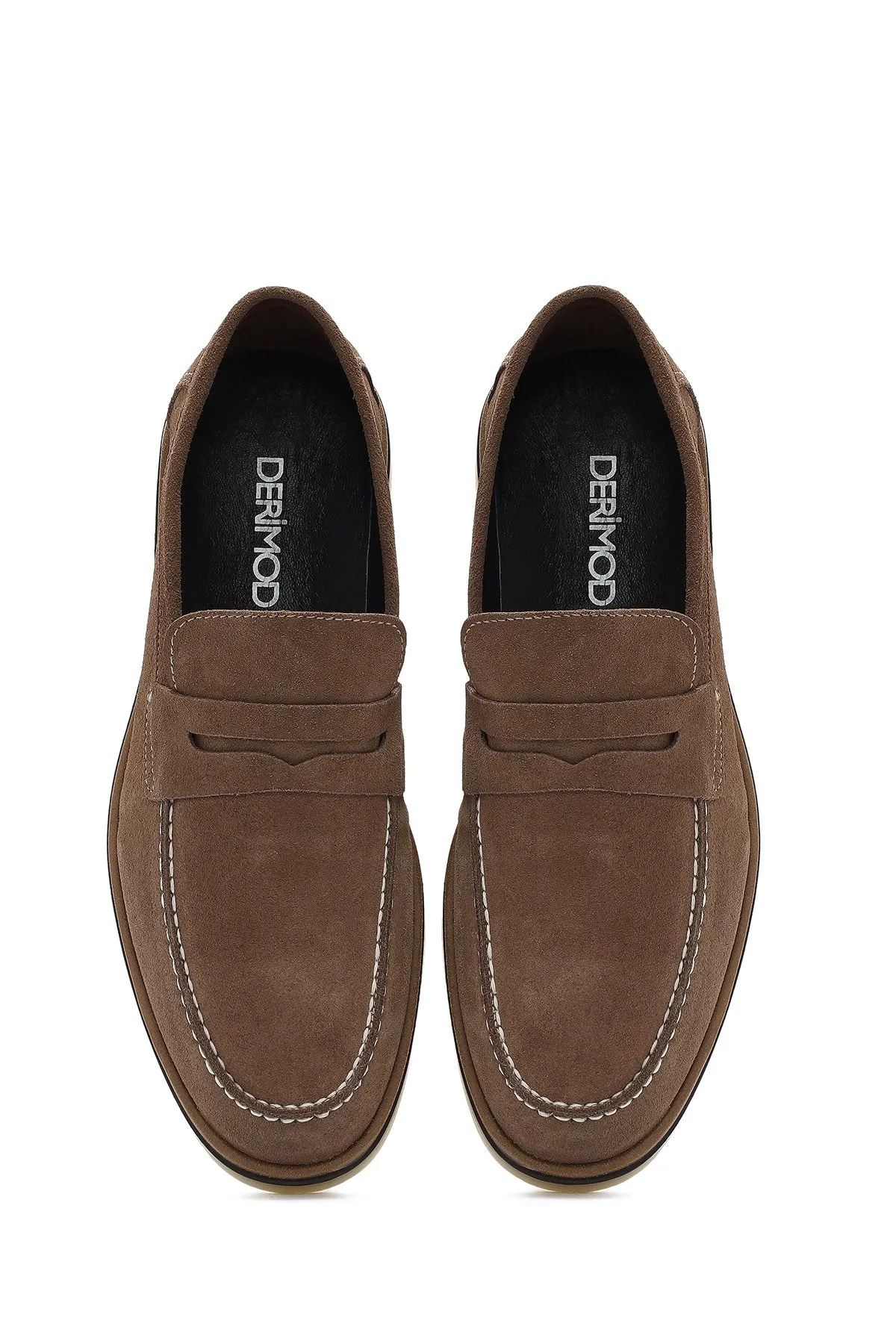 Erkek Vizon Süet Deri Casual Loafer