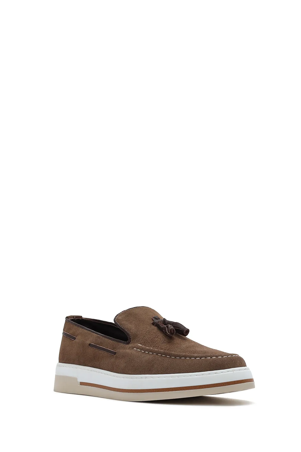 Erkek Vizon Süet Deri Casual Loafer