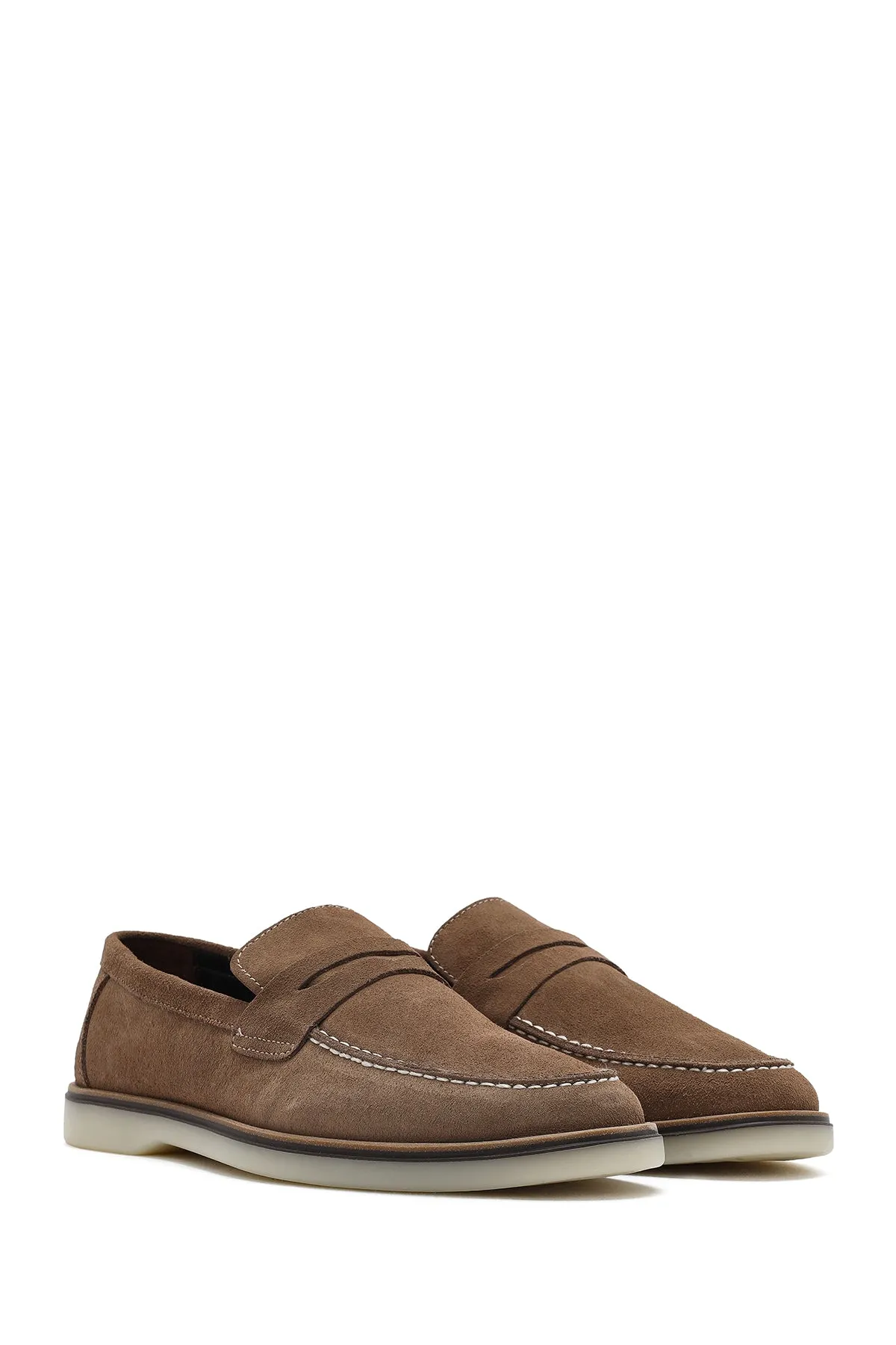 Erkek Vizon Süet Deri Casual Loafer