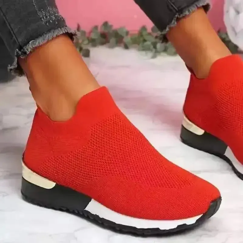 Fashion Platform Women's Sport Shoes  Casual Breathable Outdoor Running Shoes Slip-on Vulcanize Sneakers