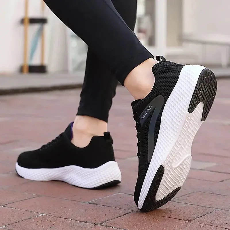 Fashion Reflective Design Athletics Running Shoes Women Breathable Soft Casual Sneakers Ladies Non-slip Comfortable Jogging Shoes