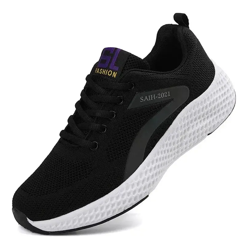 Fashion Reflective Design Athletics Running Shoes Women Breathable Soft Casual Sneakers Ladies Non-slip Comfortable Jogging Shoes