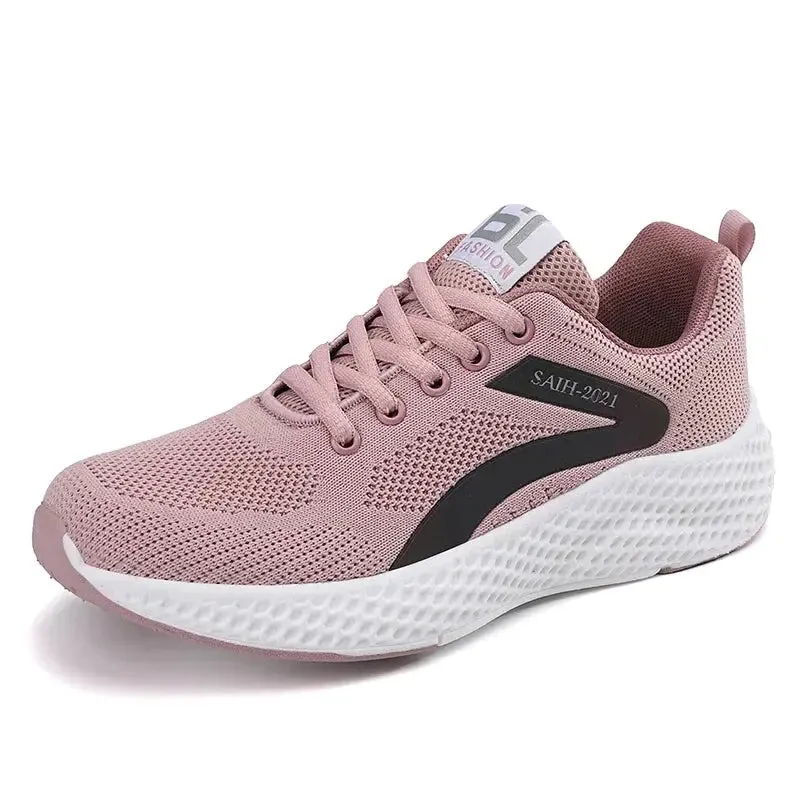 Fashion Reflective Design Athletics Running Shoes Women Breathable Soft Casual Sneakers Ladies Non-slip Comfortable Jogging Shoes