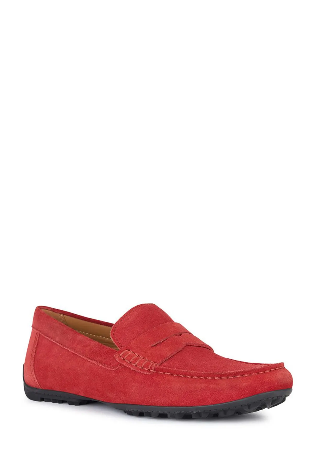 Geox Erkek Kırmızı Kosmopolis   Grip Süet Deri Casual Loafer