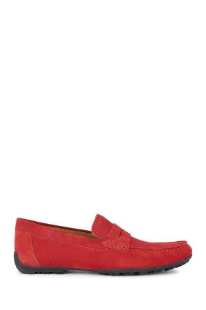 Geox Erkek Kırmızı Kosmopolis   Grip Süet Deri Casual Loafer