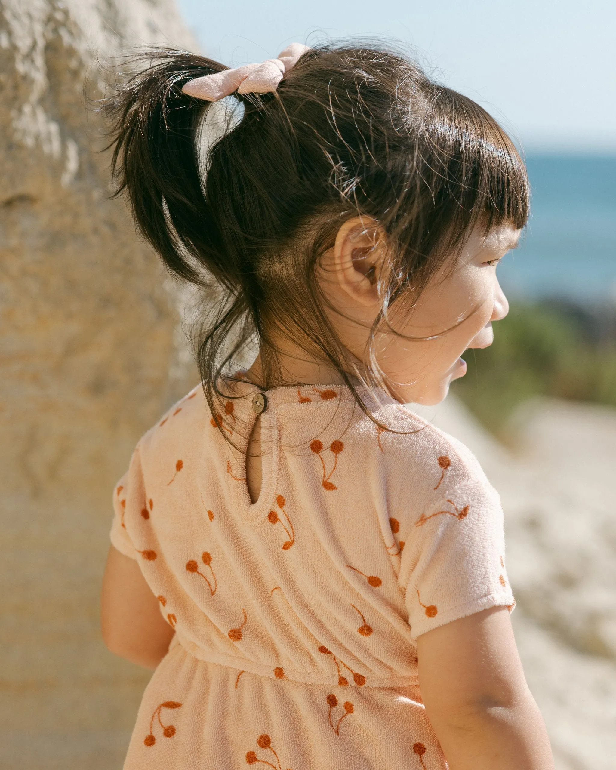 Girls Dresses| Terry Dress- Cherries | Quincy Mae