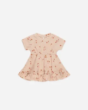 Girls Dresses| Terry Dress- Cherries | Quincy Mae