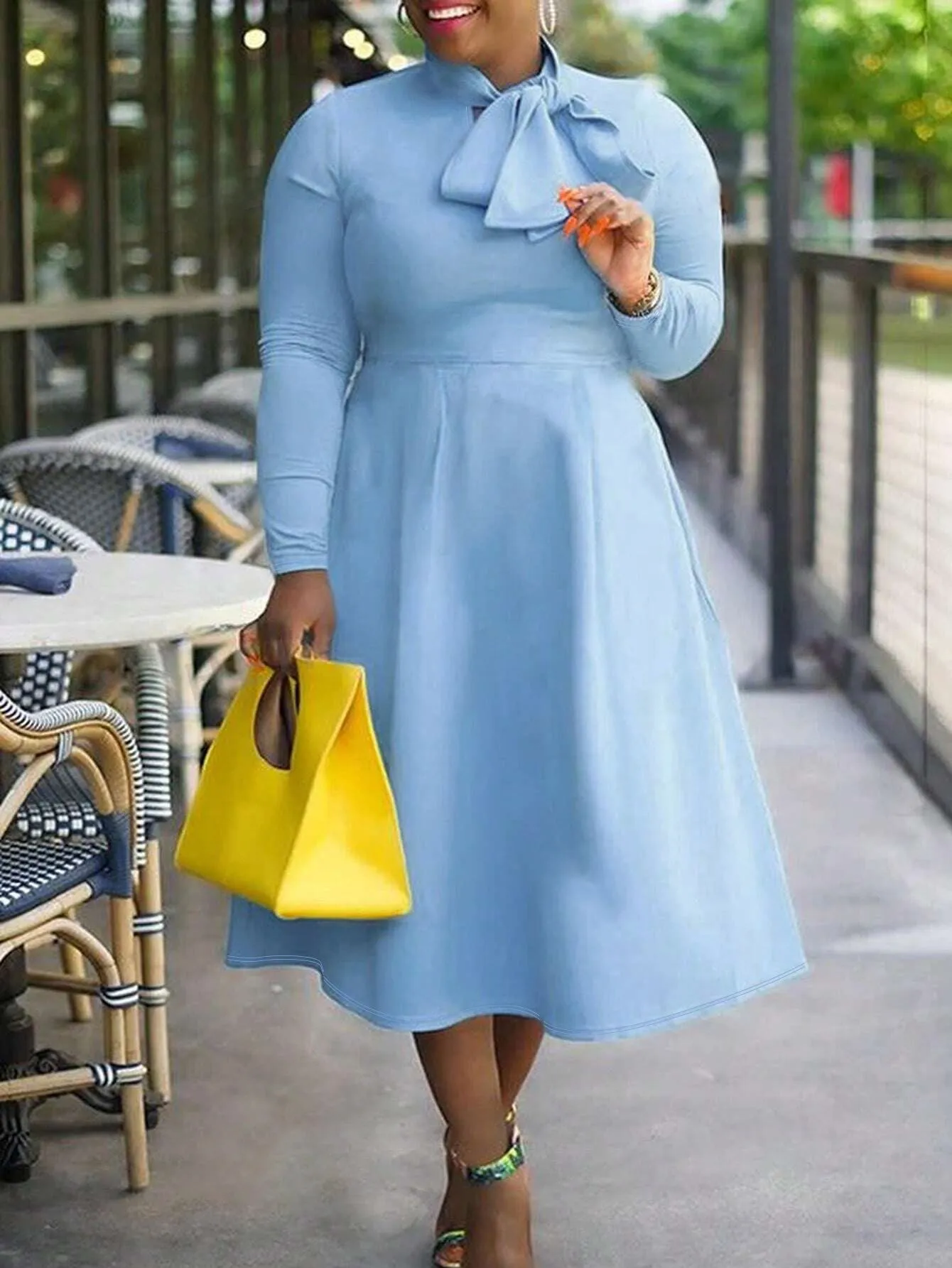 Graceful Plus Size Slim Waist Elegant Dress for Timeless Sophistication