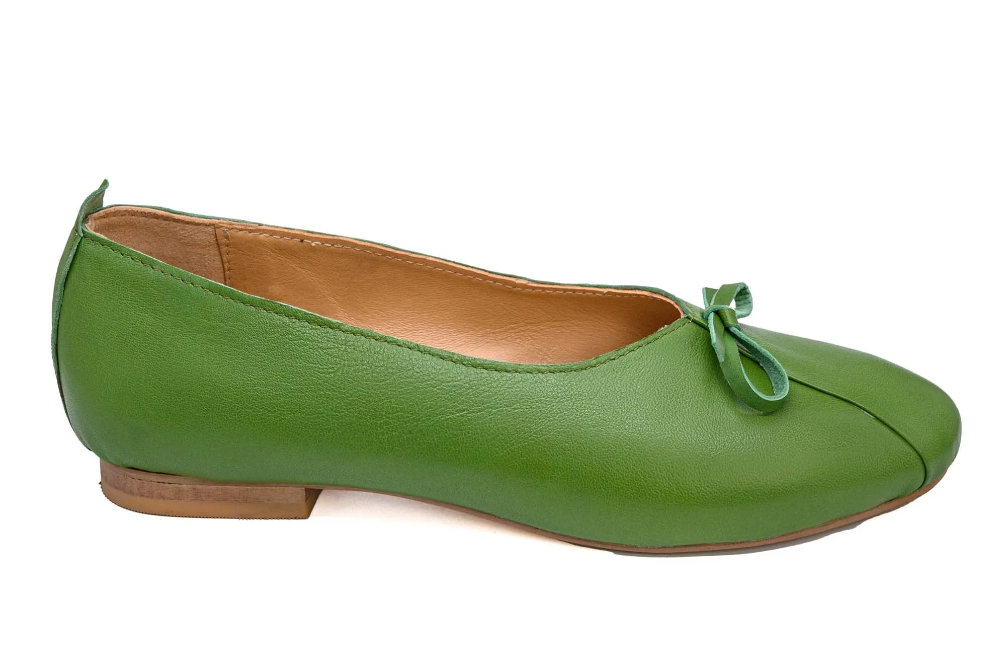 Green Leather Loafer With Lace