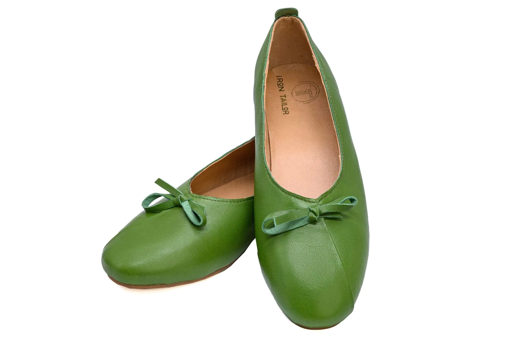 Green Leather Loafer With Lace