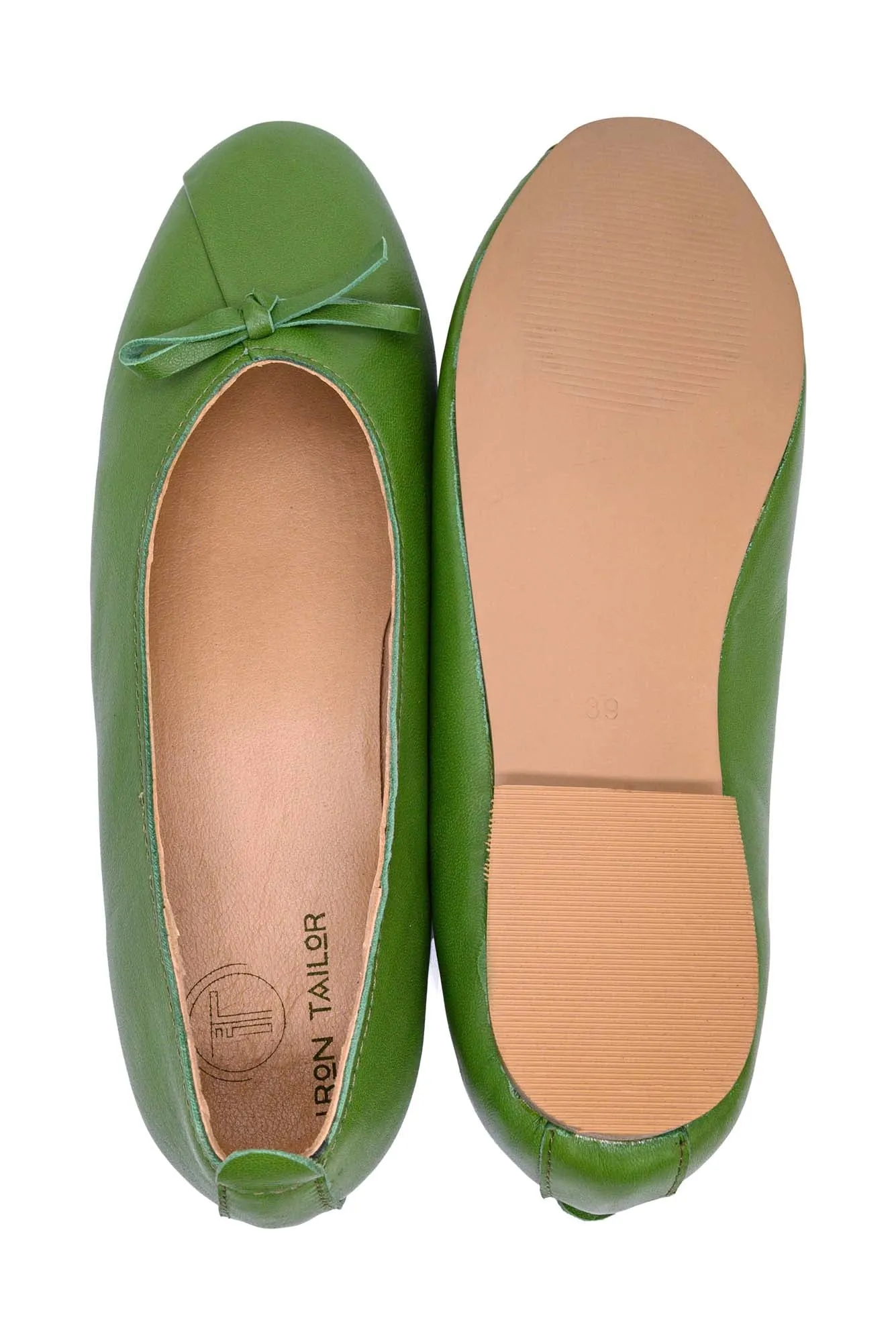 Green Leather Loafer With Lace