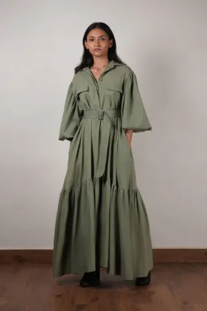 Green Shirt Kaavya Dress