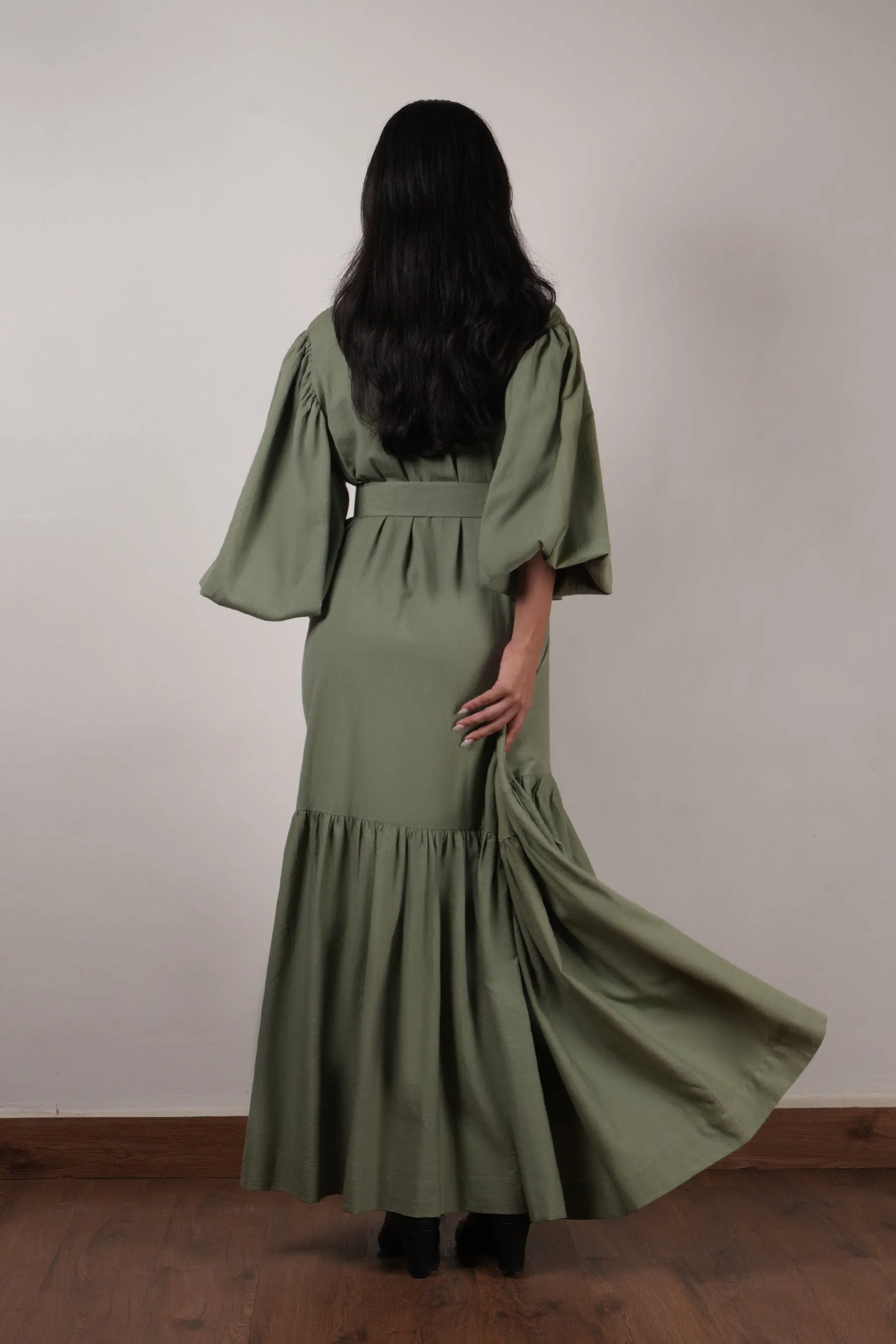Green Shirt Kaavya Dress