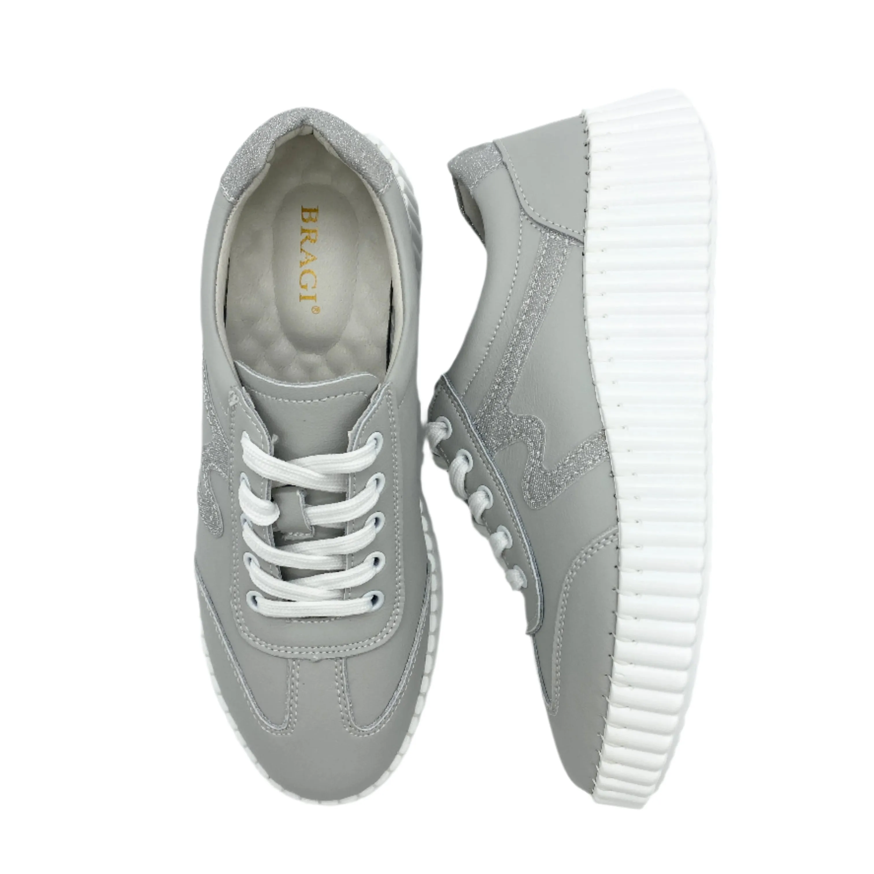Grey sneaker with glitter detail