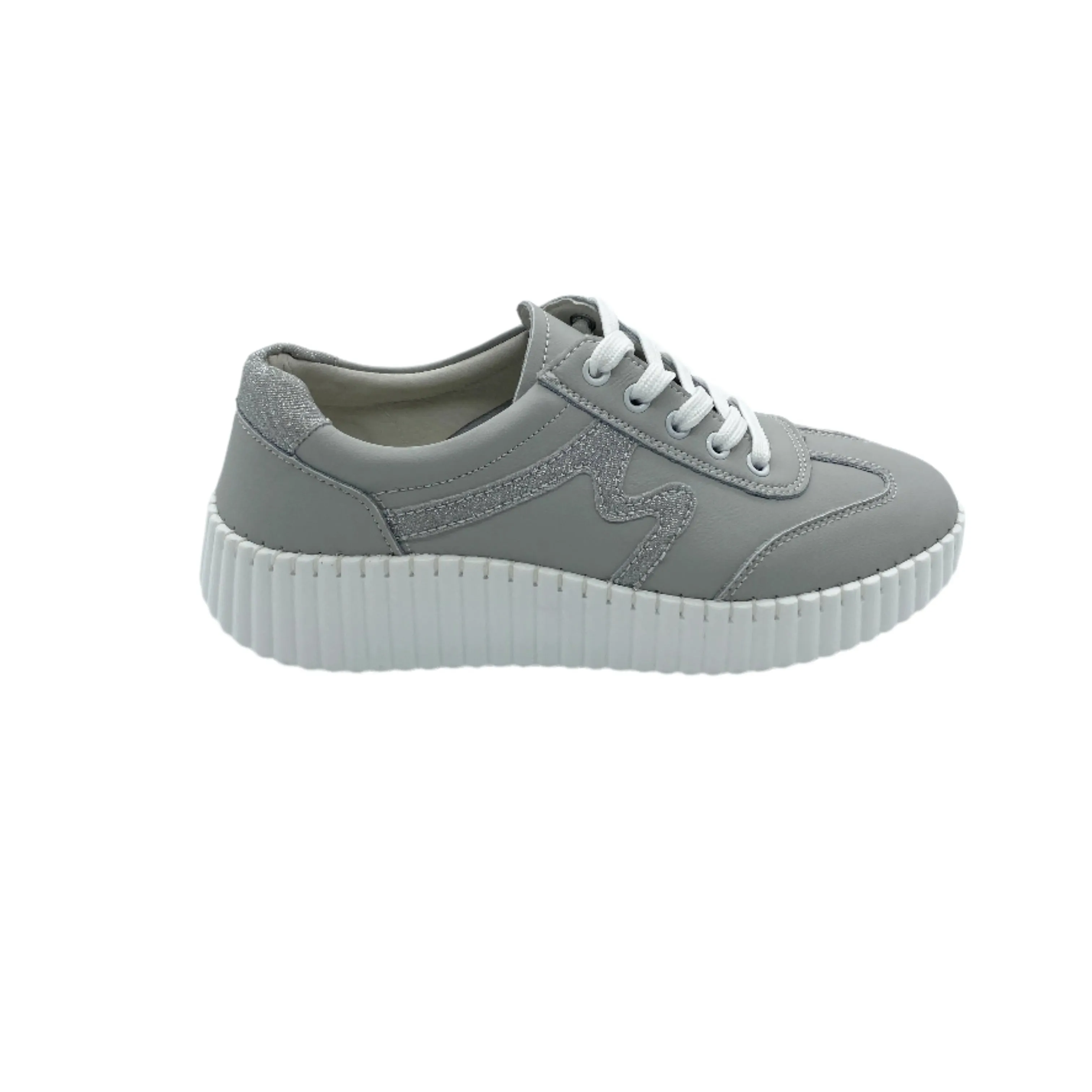 Grey sneaker with glitter detail
