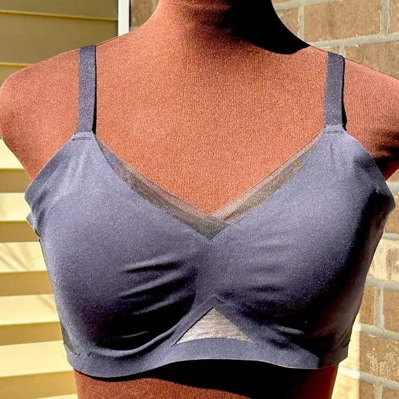 HONEYLOVE sM navy bra-no underwire-supportive-back smoothing-looks NEW