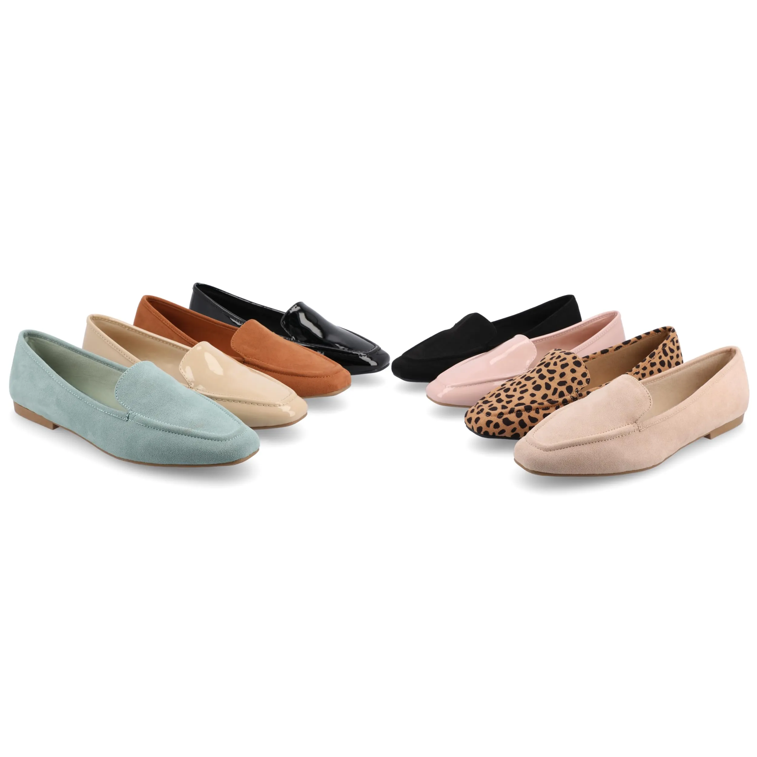 Journee Womens Suede Loafer Flat Square Toe Noticed Topline Padded Block Heel - Tullie Casual Dress Shoe Green