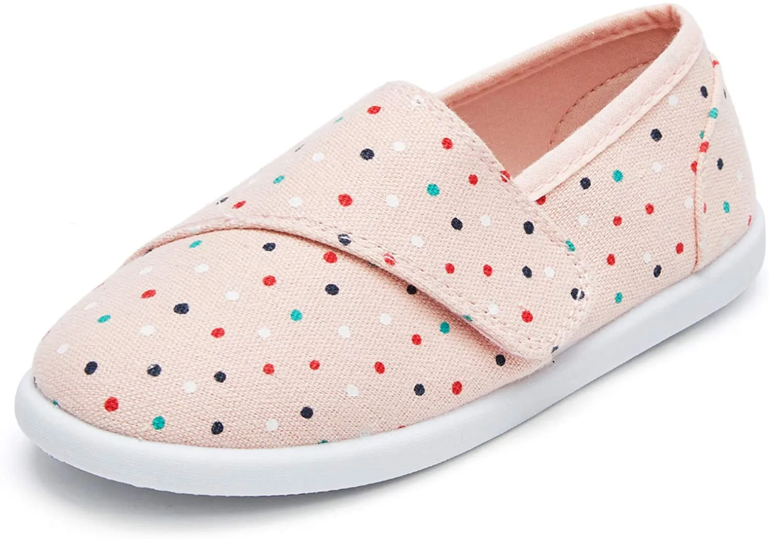 K KomForme Toddler Girls Sneakers Slip On Moccasins Casual Canvas Shoes Kid's Lazy Loafers Shoes