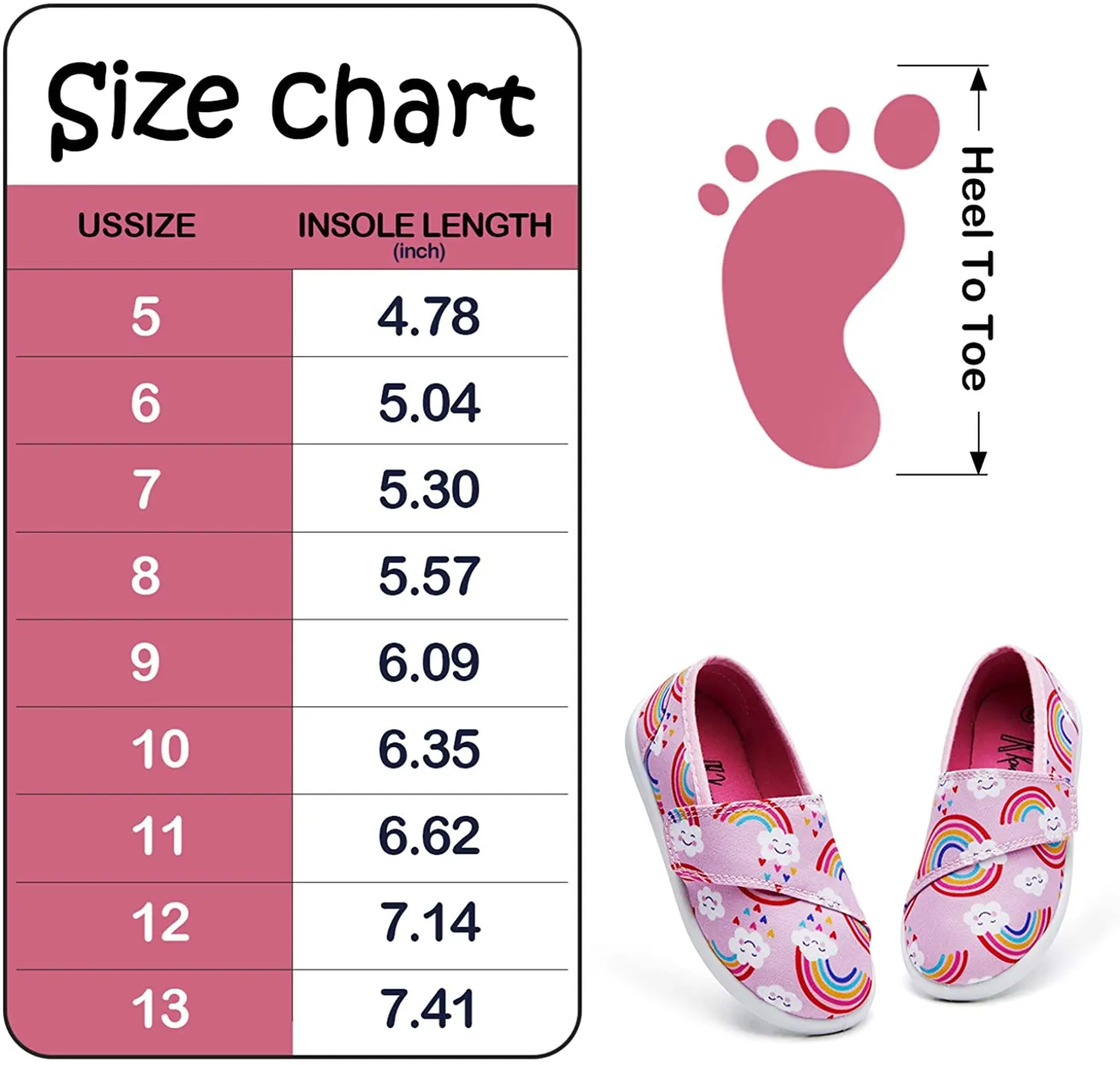 K KomForme Toddler Girls Sneakers Slip On Moccasins Casual Canvas Shoes Kid's Lazy Loafers Shoes