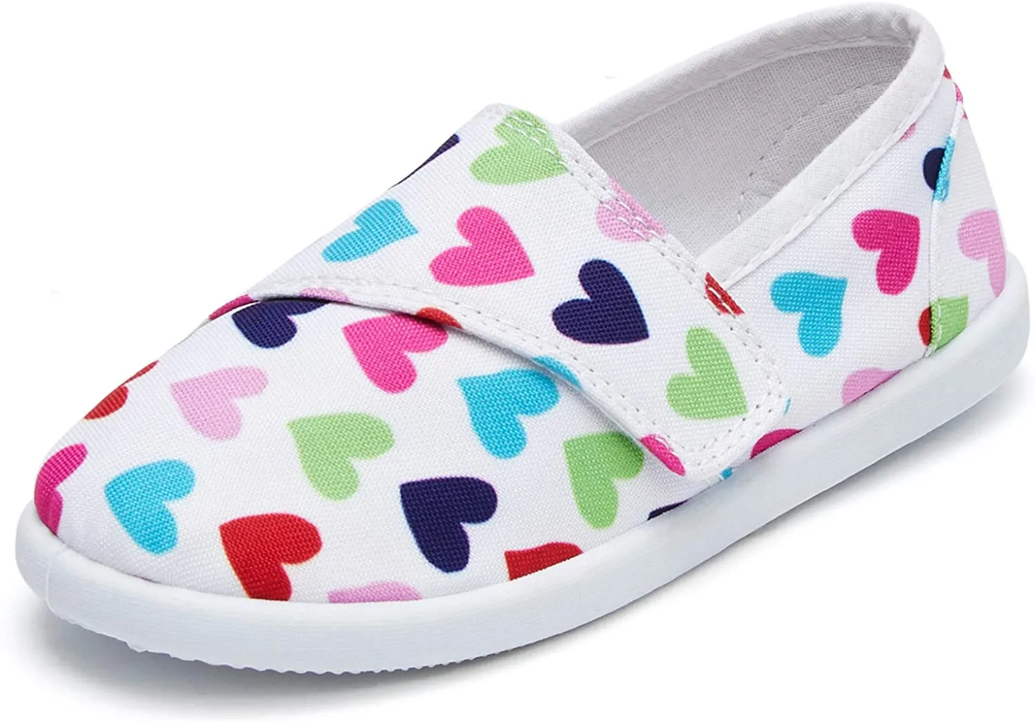 K KomForme Toddler Girls Sneakers Slip On Moccasins Casual Canvas Shoes Kid's Lazy Loafers Shoes