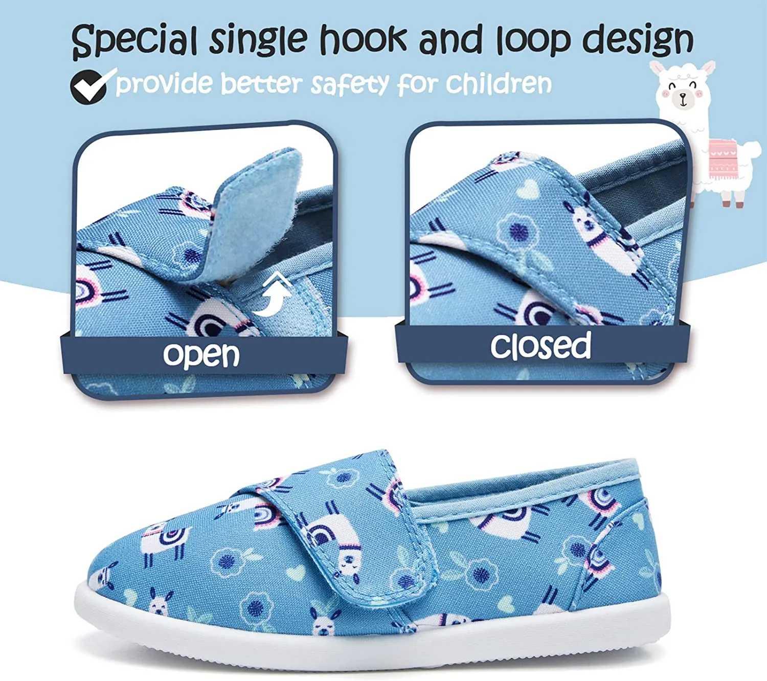 K KomForme Toddler Girls Sneakers Slip On Moccasins Casual Canvas Shoes Kid's Lazy Loafers Shoes
