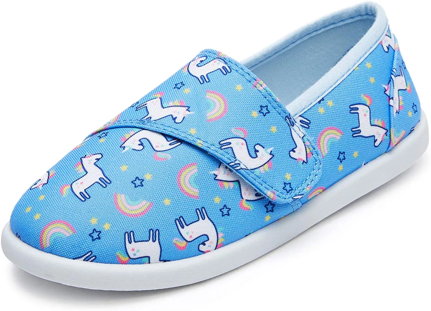 K KomForme Toddler Girls Sneakers Slip On Moccasins Casual Canvas Shoes Kid's Lazy Loafers Shoes