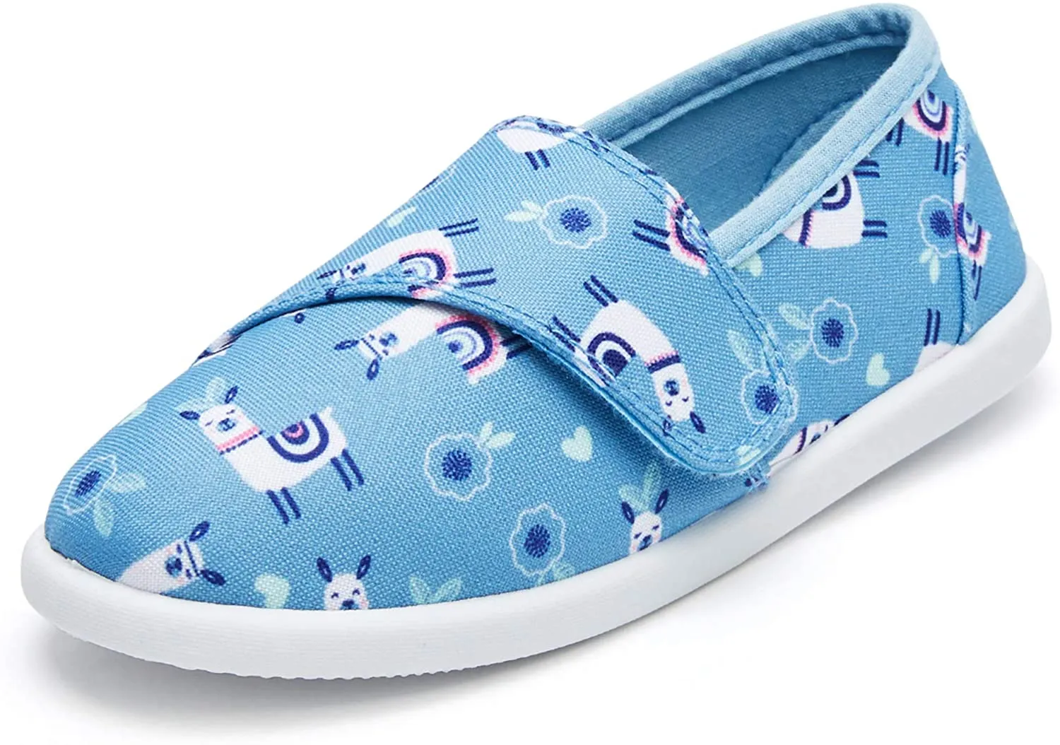 K KomForme Toddler Girls Sneakers Slip On Moccasins Casual Canvas Shoes Kid's Lazy Loafers Shoes