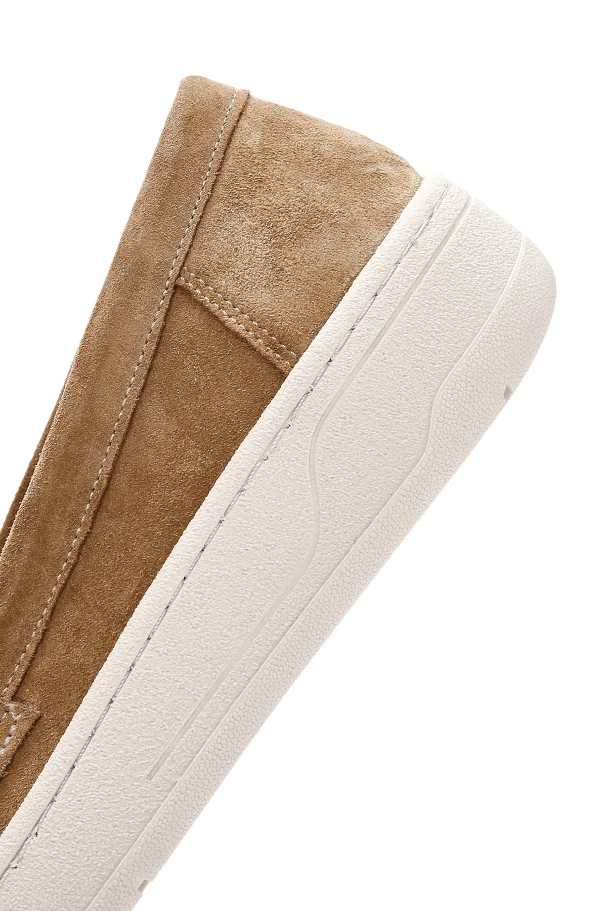 Kadın Kahverengi Süet Deri Casual Loafer