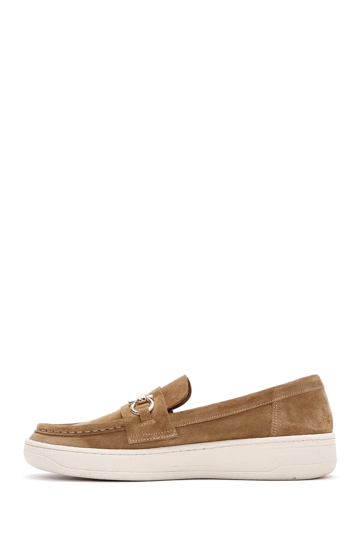 Kadın Kahverengi Süet Deri Casual Loafer