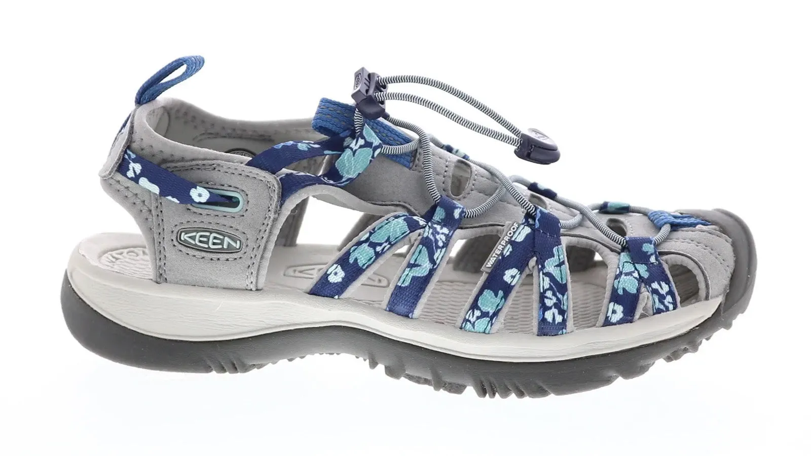 Keen Whisper 1026249 Womens Gray Canvas Slip On Sport Sandals Shoes