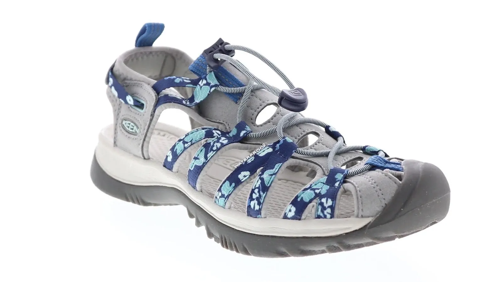 Keen Whisper 1026249 Womens Gray Canvas Slip On Sport Sandals Shoes