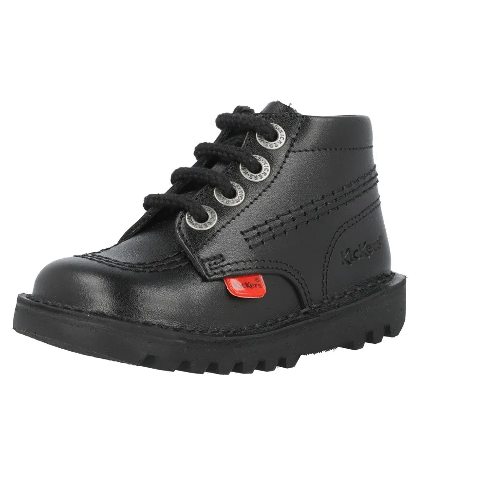 Kickers Kick Hi Zip Black Kids Shoes