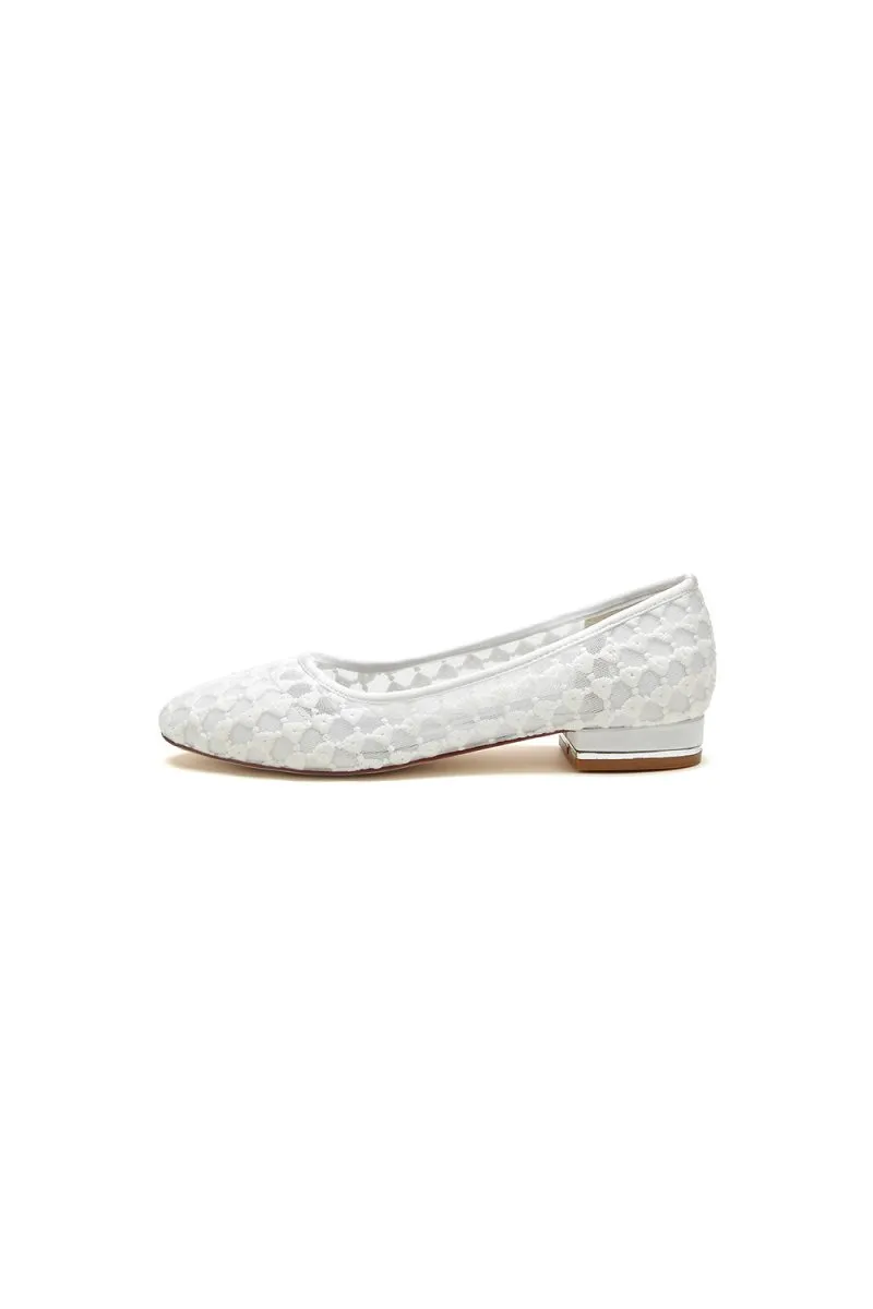 Lace Pointed Toe Wedding Flats