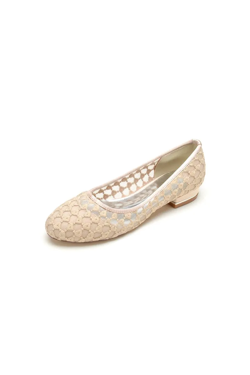Lace Pointed Toe Wedding Flats