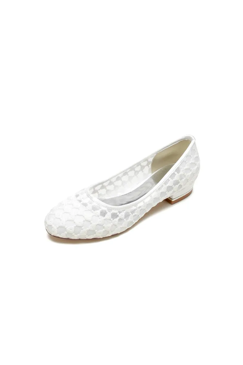 Lace Pointed Toe Wedding Flats