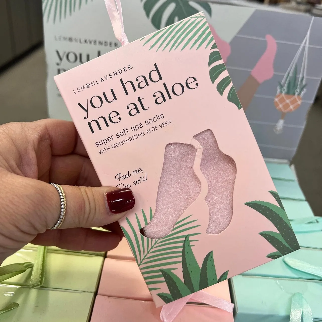 Lemon Lavender You Had Me At Aloe Super Soft Spa Socks
