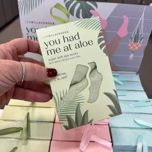 Lemon Lavender You Had Me At Aloe Super Soft Spa Socks