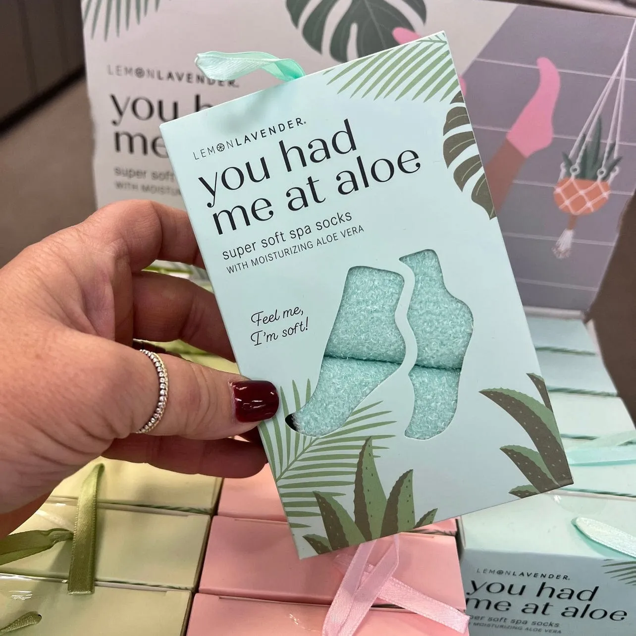 Lemon Lavender You Had Me At Aloe Super Soft Spa Socks