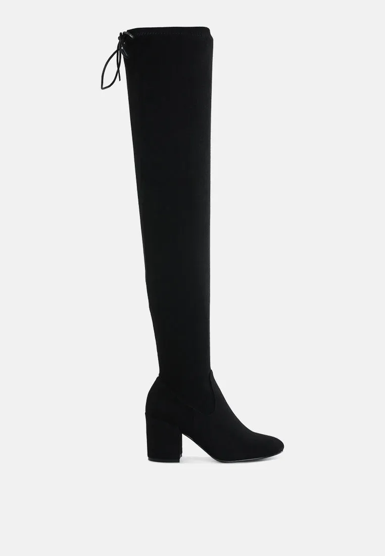 Liama Minimal Drawstring Detail Knee-High Boots