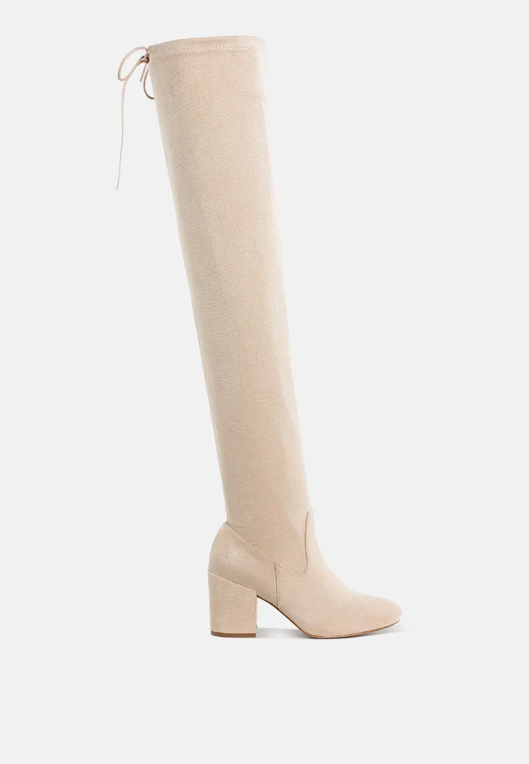 Liama Minimal Drawstring Detail Knee-High Boots