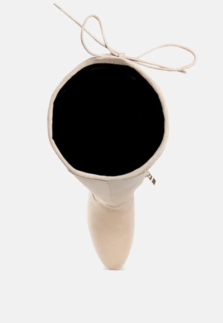 Liama Minimal Drawstring Detail Knee-High Boots