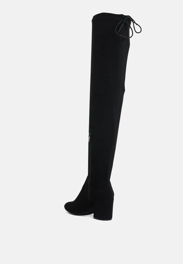 Liama Minimal Drawstring Detail Knee-High Boots